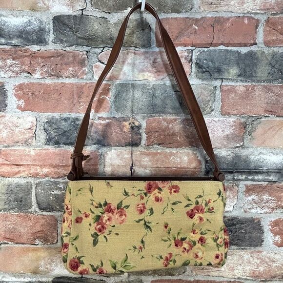 VTG Fossil Floral Canvas Leather Purse - Picture 3 of 8
